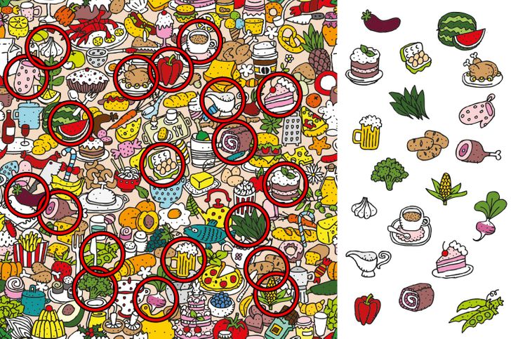 find the food items puzzle answer