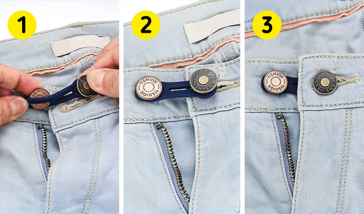 Set of 3 Maternity Pregnancy Adjustable Waist Jeans Trousers Band Belt  Extender Elastic -  Israel