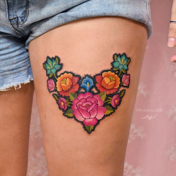 Embroidery Tattoos Everything You Need to Know  Tattooing 101