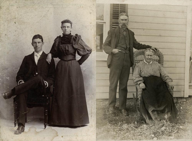 Great-Great-Grandparents on Their Wedding Day in 1867 and 50 Years Later