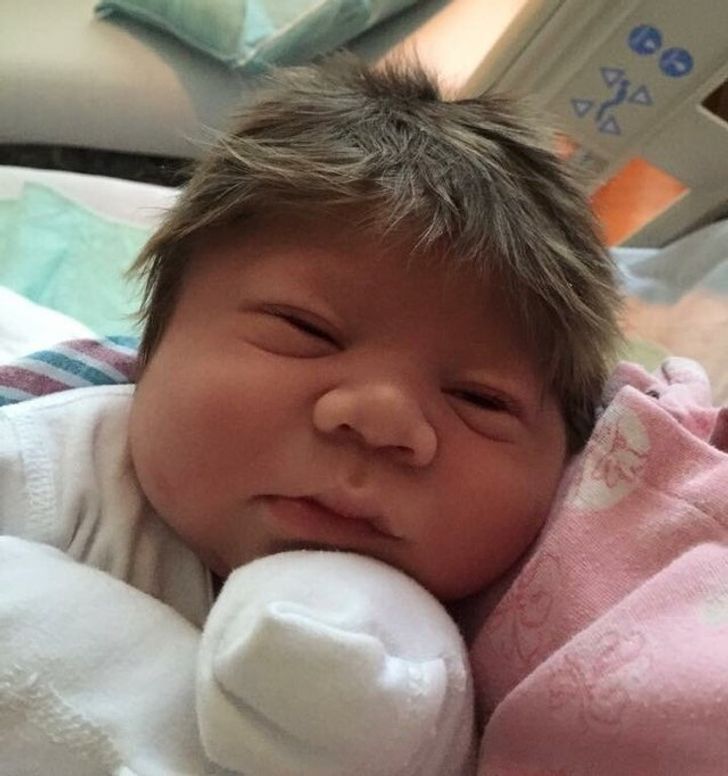 Parents Share Pics Of Babies Born With Full Heads Of Hair And The Internet Is Going