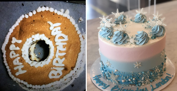 From Bakery Cashier to Cake Decorator: a First Cake From 2016 and One Made at Work