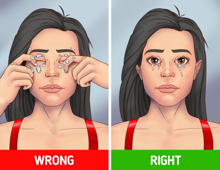 การทำความสะอาดเปลือกตาและขนตา