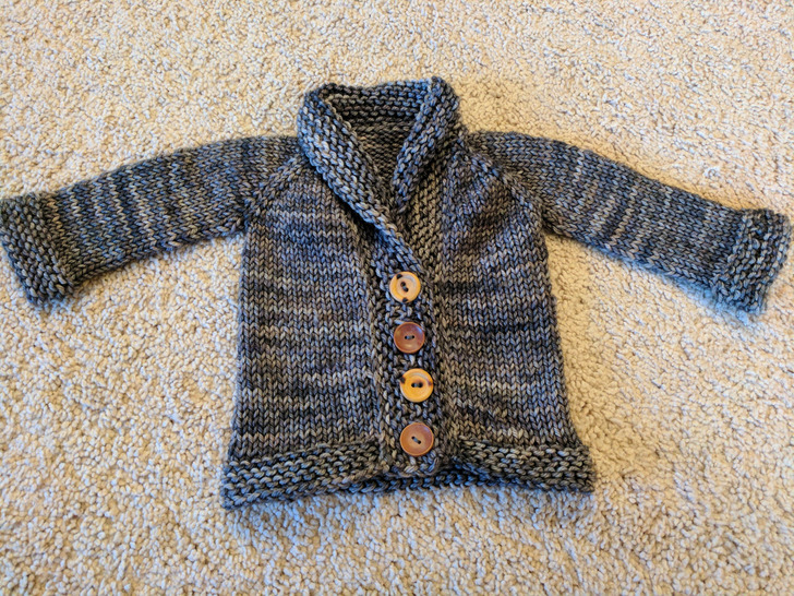 A First Knit Cardigan, Three Months Before the Baby