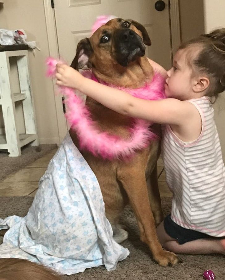 15 Pictures That Show How Patient Animal Love Can Be for Their Young Owners