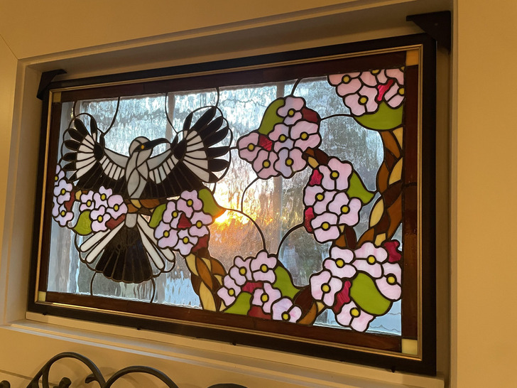 A Window With Mockingbirds and Apple Blossom to Celebrate a First Baby