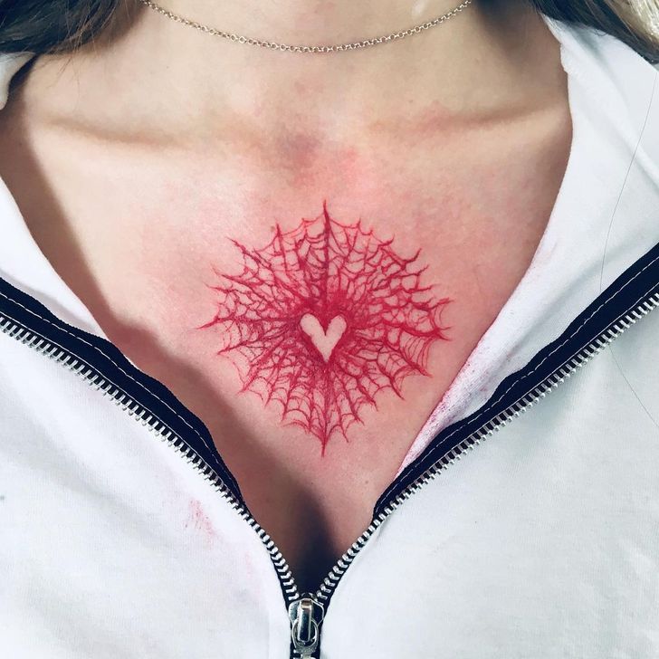 red ink butterfly neck tattooTikTok Search