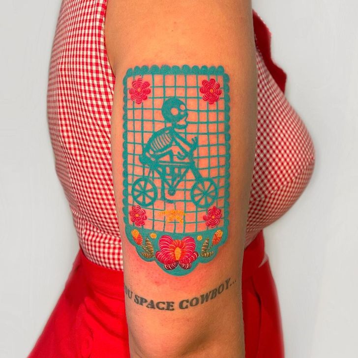 Mexican Tattooist Creates Embroidery Tattoos Inspired by Her Culture