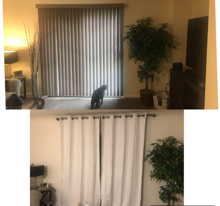 Curtains Are Replacing Vertical Blinds on Sliding Doors