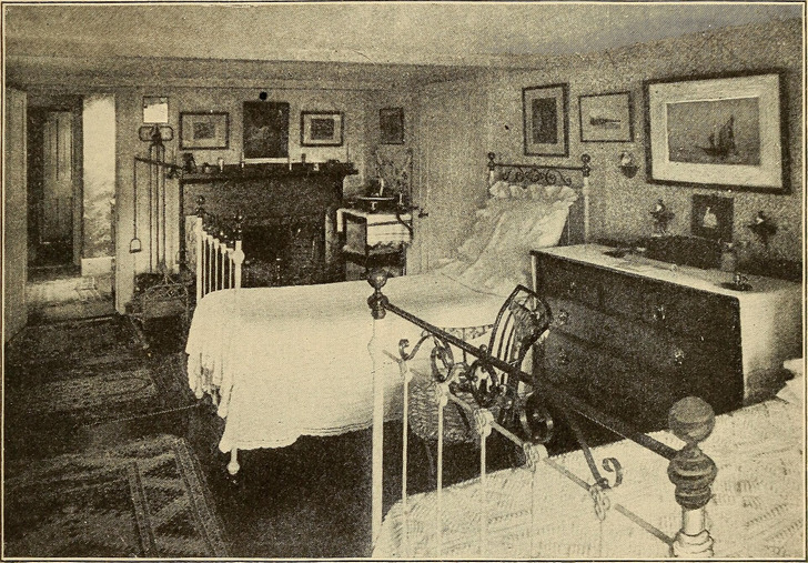 “A Comfortable Bedroom” with two single beds, from a 1912 health textbook