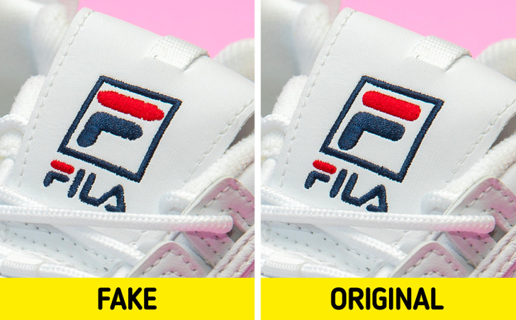 Real fila shoes vs hot sale fake