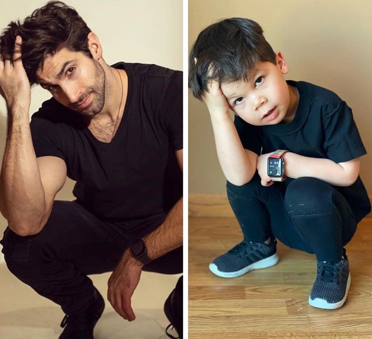 A Toddler Recreates His Uncle’s Photos on Instagram Showing that Charisma Can Be Inherited