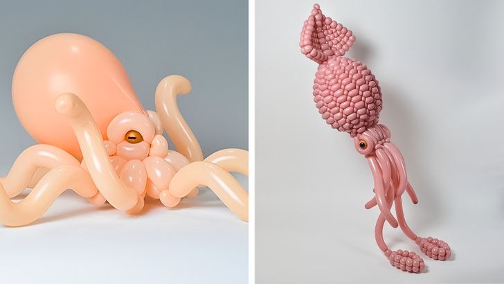Japonský umelec vytvára šialene detailné sochy s použitím iba balónov