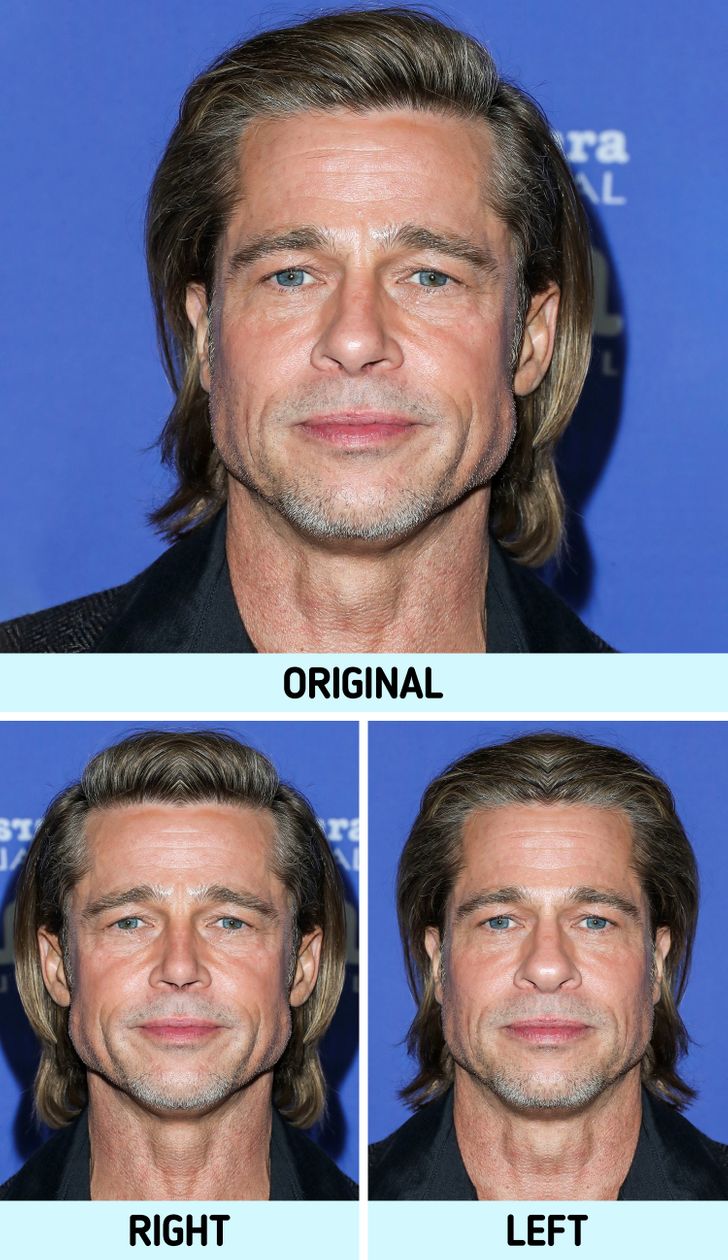 Brad pitt asymmetrical versus symmetrical celebs