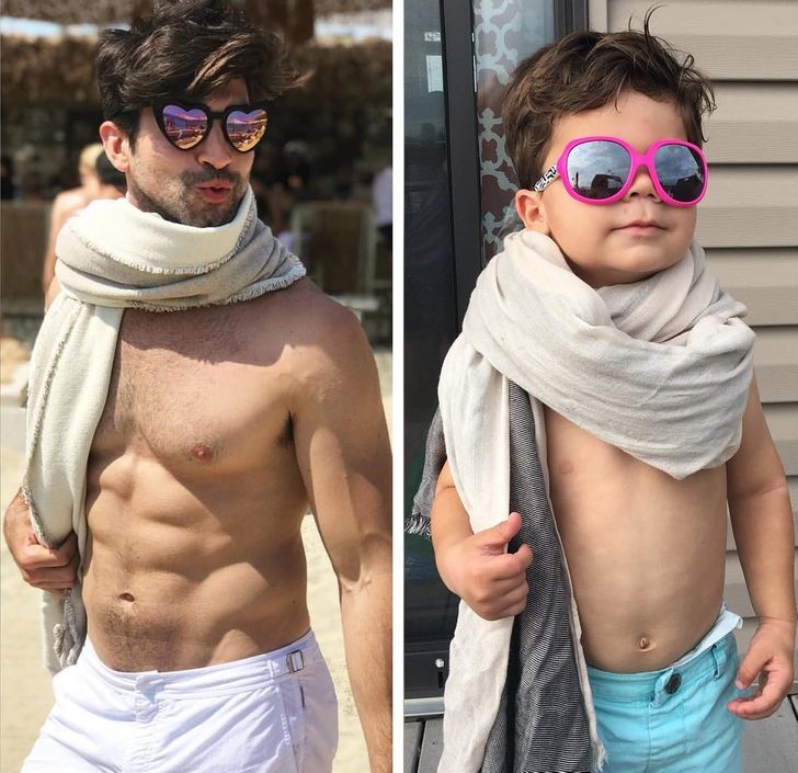 A Toddler Recreates His Uncle’s Photos on Instagram Showing that Charisma Can Be Inherited