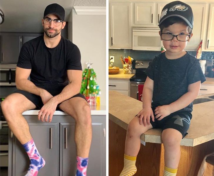 A Toddler Recreates His Uncle’s Photos on Instagram Showing that Charisma Can Be Inherited