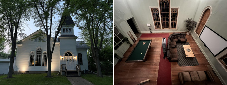 An 1866 Church Where the Sanctuary Has a Pool Table
