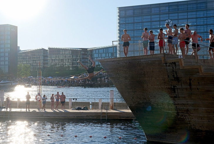 The harbor bath at Islands Brygge, Copenhagen, in summer