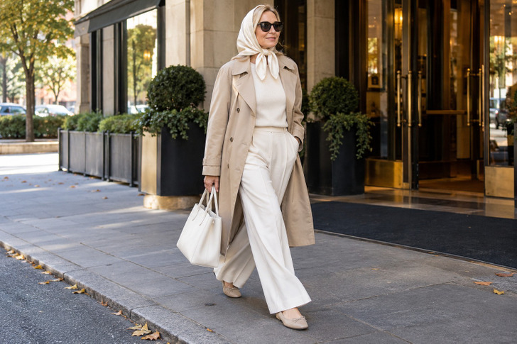 A Beige Trench With a Headscarf, Like Pamela Anderson