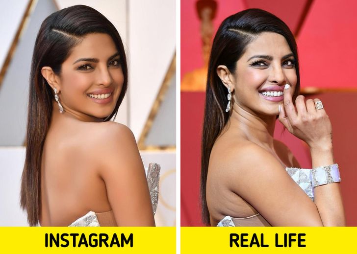 18 Honest Photos Showing the Way Famous Women Look on Instagram Compared to Real Life