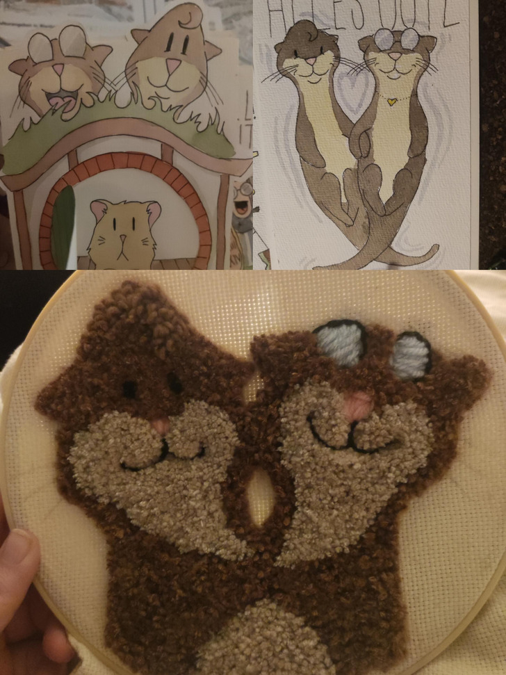 Otters for a Husband Who Draws the Two of Them as Otters