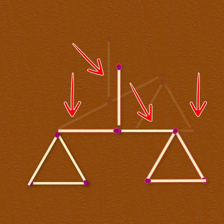 DESAFIO DE LÓGICA dos cinco triângulos - Matchstick Puzzles 