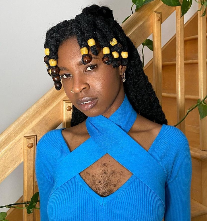 Meet Queen Esie, Model who embraces her chest hair and beauty (See