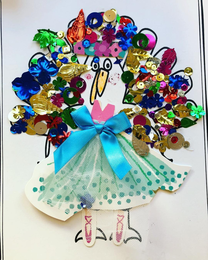A Turkey Disguised as a Ballerina by a Girl Who Loves Ballet, Sent to a Proud Grandparent