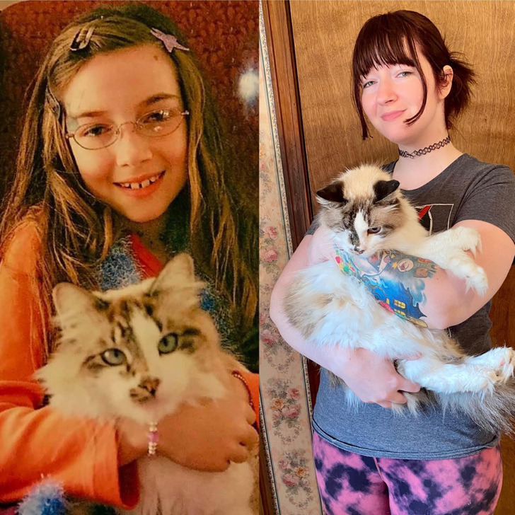 A Girl and Her Granny’s Cat PT, 16 Years Apart