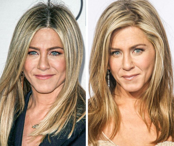 15+ Celebrity Photo Collages That Show How a Hair Part Can Change the ...