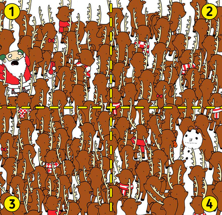Can you spot the bear among the deer?