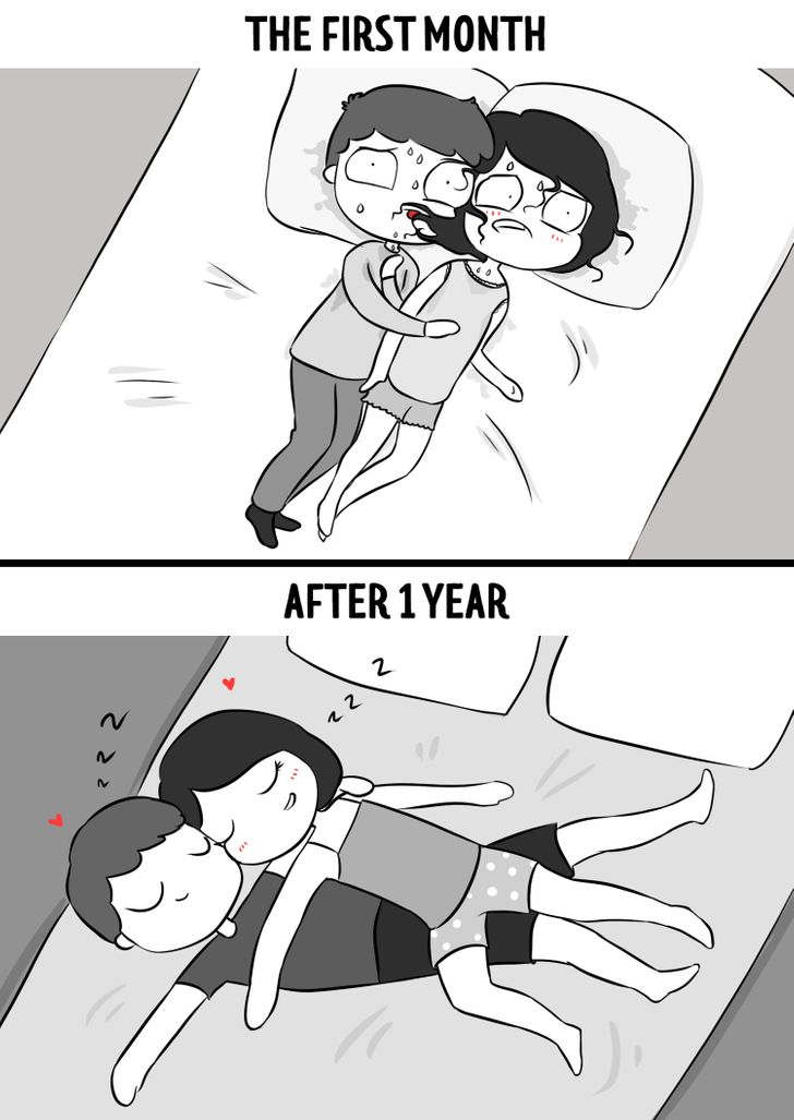 11 Comics Showing a Relationship in the First Month vs a Year Later