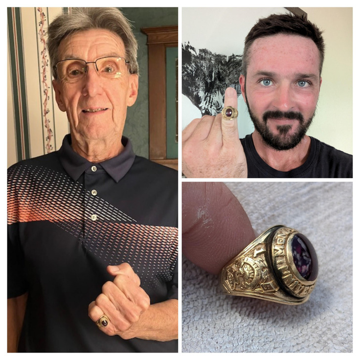 A Class Ring Lost in the Sea in 1977, Home the Night Before an 83rd Birthday
