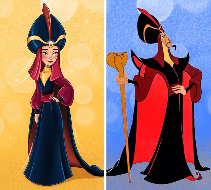 What 13 Male Disney Villains Would Look Like If They Were the Opposite  Gender