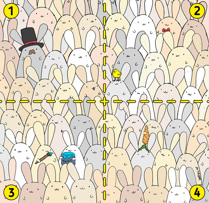 Can you find the egg among the bunnies?