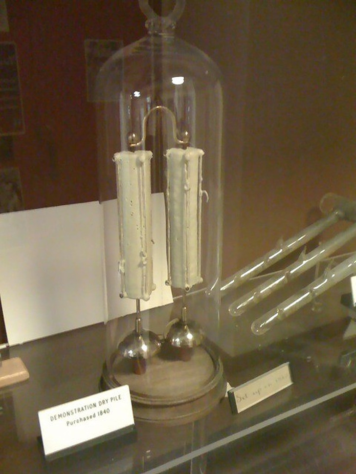 The Oxford Electric Bell in its case