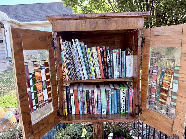 A Little Book Library Whose Glass Panels Show the Whole Learning Curve