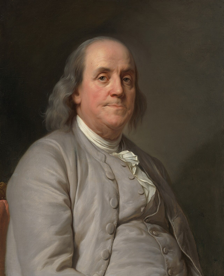 Benjamin Franklin, portrait by Joseph Siffred Duplessis, about 1785