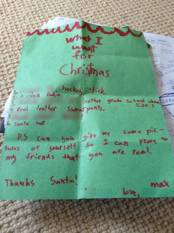 A Letter Asking Santa for Pictures, So a Kid Could Prove to Friends He Was Real