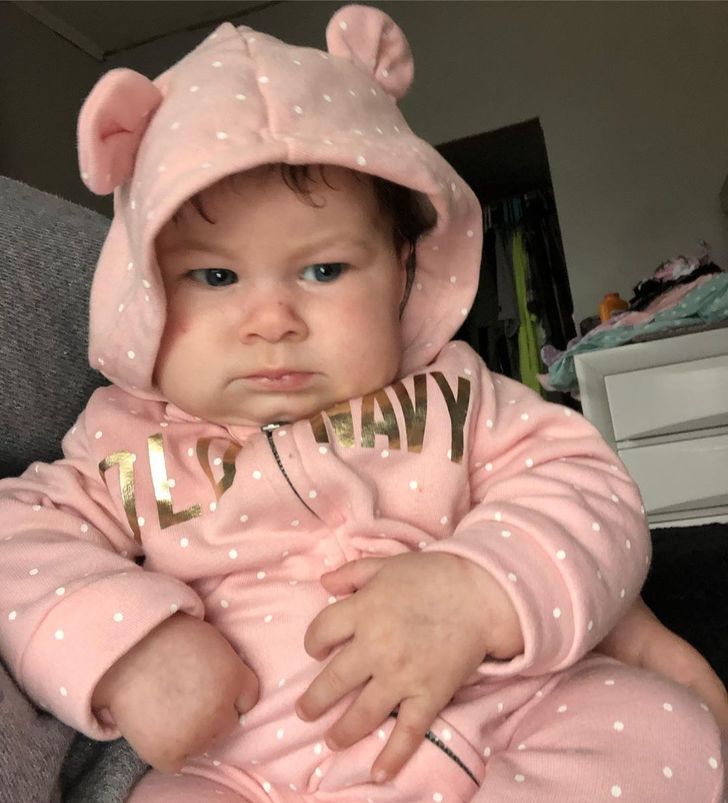 A Baby Born With a Grumpy Face Expression Goes Viral