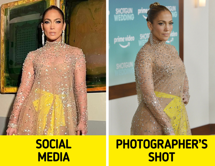 15 Side-by-Side Pictures of Celebrities on Social Media vs on Red Carpet