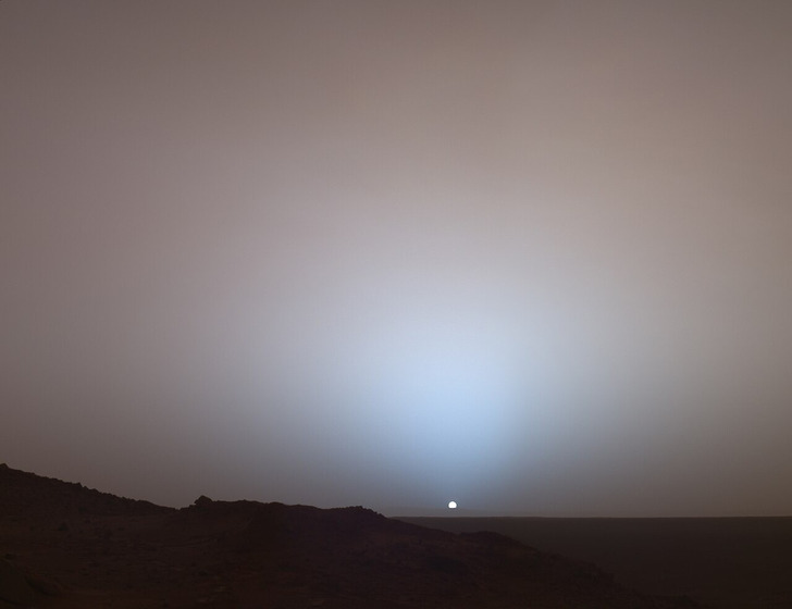 Sunset on Mars, photographed by Spirit, May 19, 2005