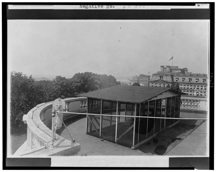 The sleeping porch on the roof of the White House, built under President Taft