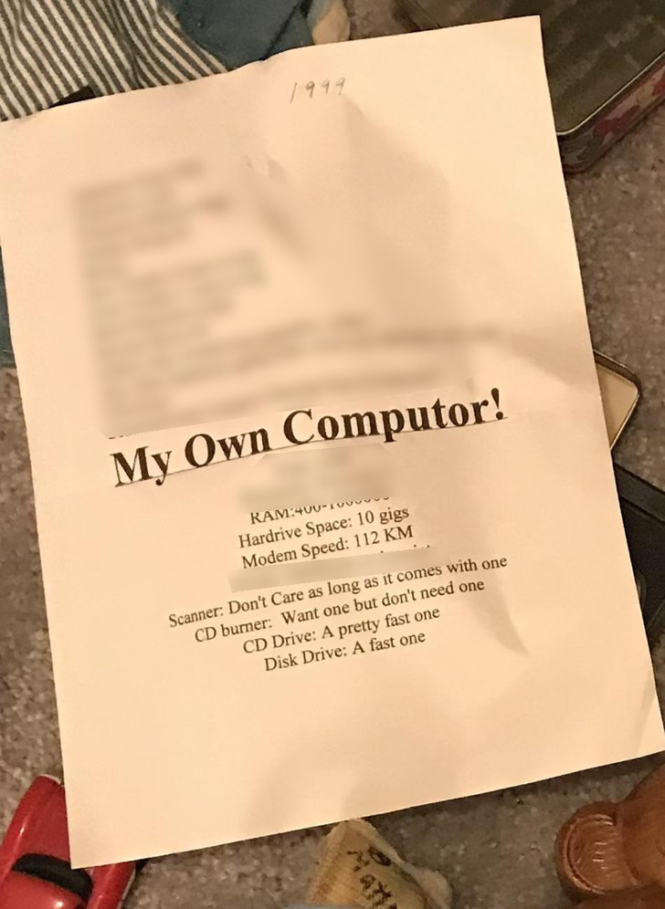 A 1999 Christmas List That Ended With One Big Request: ‘My Own Computor!’