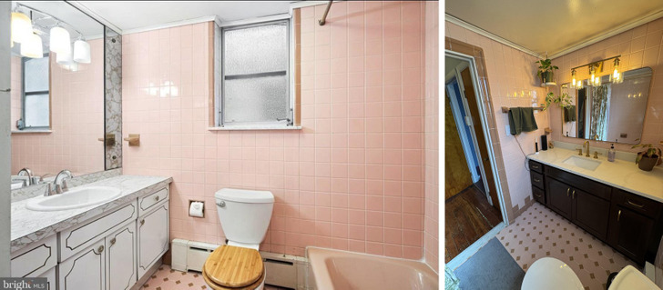 A Very Pink Bathroom Fixed Halfway, Around Tile That Wouldn’t Break