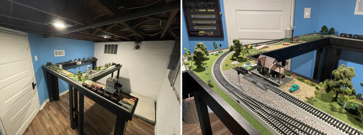 A Shelf Along One Wall That Grew Into a Whole Basement Train Room