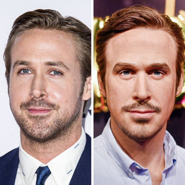 This is Ryan Gosling. Which picture shows his wax figure?