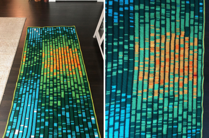 A 21-Year Temperature Blanket, One Strip for Every Year of Marriage