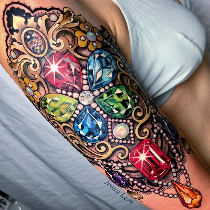 12 Stunning Jewel Tattoo Designs for a Touch of Glamour
