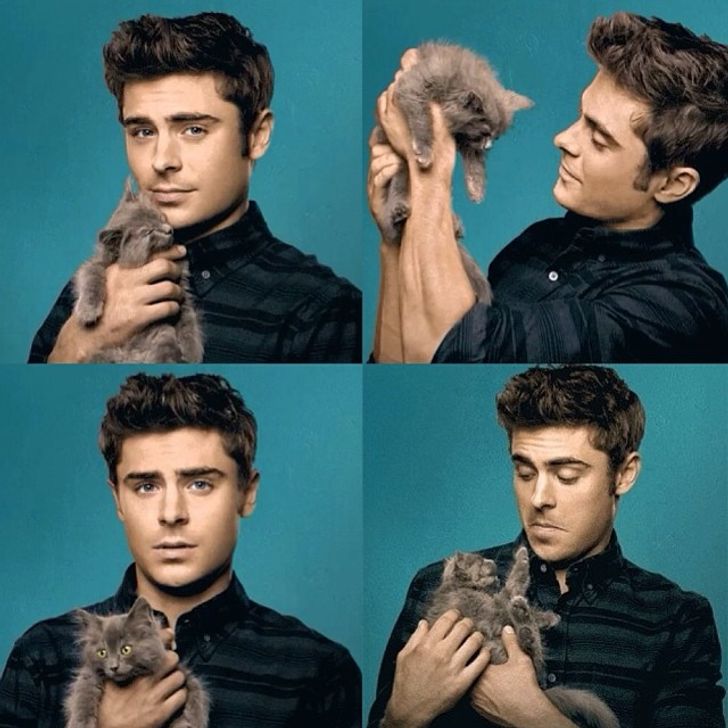 15 handsome men with their kittens